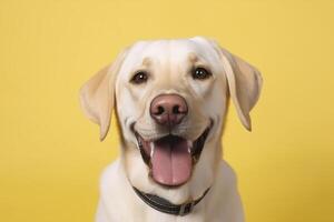 labrador recuperador, bandeira, fundo. generativo ai. foto