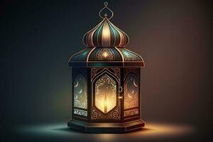 flamejante lanterna fundo para Ramadã celebração gerado de ai foto