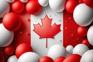 feliz Canadá dia fundo com balões gerado ai foto