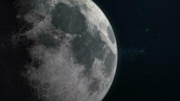 3d render fechar acima terra mundo lua rotação planeta em galáxia espaço 3d ilustração fundo foto