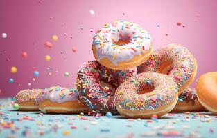 ai generativo. saboroso rosquinhas. nacional rosquinhas dia. foto