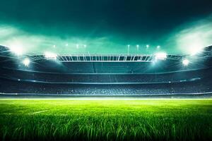 futebol estádio dentro a tarde. generativo ai foto