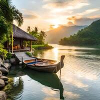 lindo Visão do bali ilha, ai generativo pró foto