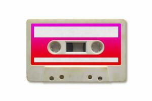 vintage audio cassete em uma branco fundo foto