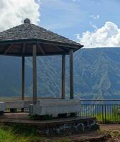 gazebo às a boné noir dentro reunião ilha foto