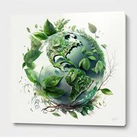 verde planeta. generativo ai. digital ilustração. foto