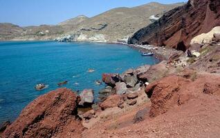 vermelho de praia - santorini ilha - Grécia foto