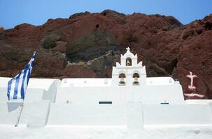 igrejal às vermelho praia, santorini foto