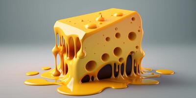 ilustração do derretido queijo dentro 3d óptica ai gerado conteúdo foto