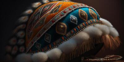 tradicional russo shapka ushanka chapéu a partir de a 19 século ai gerado foto