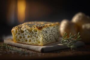 gosto a autêntico sabor do italiano focaccia ai gerado foto