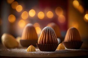 delicioso francês madeleines com uma dourado crosta e suave migalha ai gerado foto