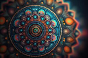 hippie mandala tapeçaria - vibrante boêmio arte decoração ai gerado foto