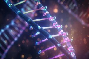 vibrante 3d ilustração do dna replicação dentro microscópico detalhe ai gerado foto