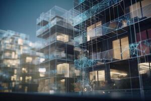 inteligente edifícios do a futuro habilitado para IA real Estado indústria ai gerado foto