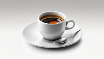isolado branco fundo espresso xícara, italiano especialidade beber ai gerado foto