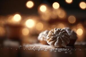 saborear a tradicional italiano deleite amaretti biscoitos com amêndoas ai gerado foto