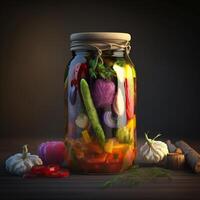 tradicional russo em conserva legumes uma honrado pelo tempo Comida preservação técnica ai gerado foto