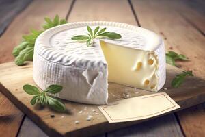 saciar dentro a cremoso delícias do queijo Camembert queijo a partir de normandia ai gerado foto