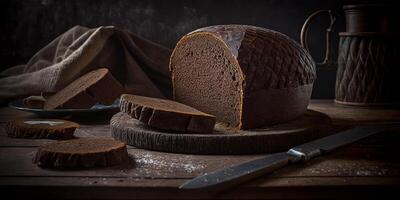 tradicional russo centeio pão, ou borodinsky pão - uma gosto do história ai gerado foto