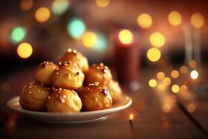 salgado goivas clássico francês queijo baforadas com Gruyère e ervas ai gerado foto