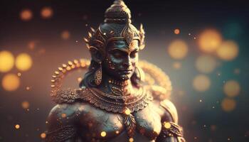 majestoso retrato do Vishnu, a Deus do proteção e preservação ai gerado foto