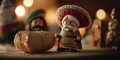 uma mexicano Natal ainda vida com bokeh ai gerado foto
