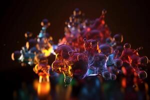 vibrante 3d ilustração representando a químico processo do esterificação dentro microscópico detalhe ai gerado foto