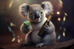 coala comemora Novo anos véspera festa ai gerado conteúdo foto