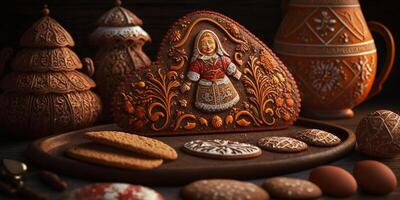 delicioso russo tula Pão de gengibre - a perfeito Natal tratar ai gerado foto