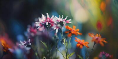 colorida flores dentro abstração uma celebração do natureza ai gerado foto