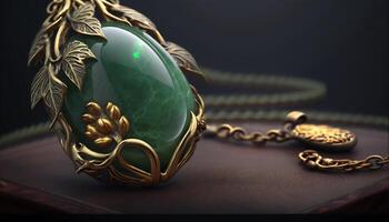 elegante tesouros tradicional chinês jade joalheria peças ai gerado foto