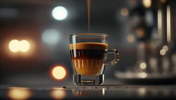 a aroma do italiano espresso dentro uma copo ai gerado foto