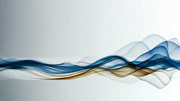 azul e dourado abstrato suave ondas movimento fundo. foto