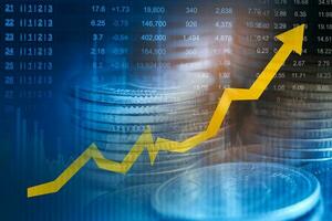 negócios de finanças do mercado de ações, tecnologia digital de gráfico de tendência de economia. foto