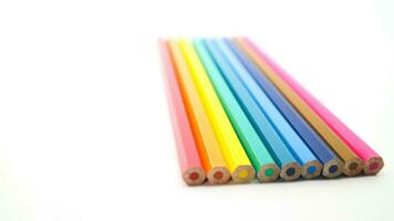 pilha do colorida lápis foto