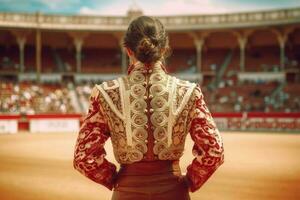 toureiro mulher matador touro. gerar ai foto