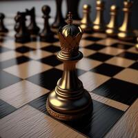 xadrez rainha em tabuleiro de xadrez ai gerado foto
