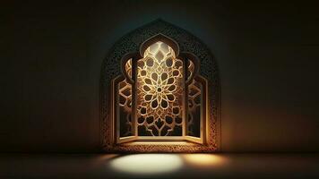 3d render do brilhante árabe porta ou janela arco e cópia de espaço. islâmico religioso conceito. foto