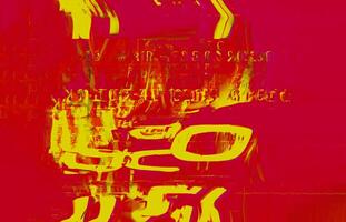 numérico anomalia abstrato quebrado, erro tela falha efeito caloroso amarelo e vermelho cor distorcido texturas e futurista cyberpunk estética para digital arte, gráfico Projeto projetos, ai gerado foto