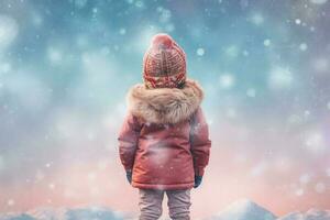 geleira inverno criança menina roupas. gerar ai foto