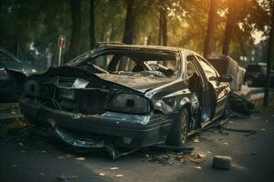 caiu abandonado carro estacionamento. gerar ai foto