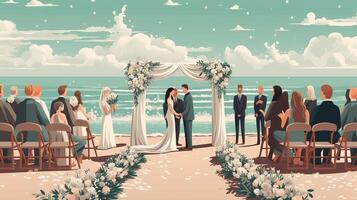 Casamento cerimônia com recém-casado casal generativo ai foto