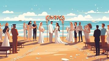 Casamento cerimônia com recém-casado casal generativo ai foto