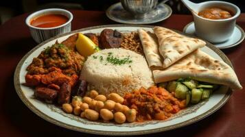 árabe prato generativo ai foto