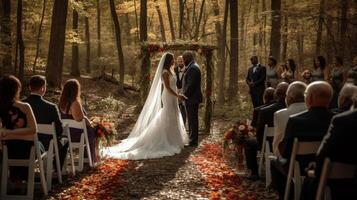Casamento cerimônia com recém-casado casal generativo ai foto