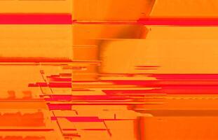 distorcido fusão abstrato laranja e vermelho cor esquema com problemático texturas e futurista cyberpunk estética para digital e impressão projeto, ai gerado foto