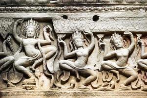 baixo-relevo no templo de Preah Kahn, Siem Reap, Camboja
