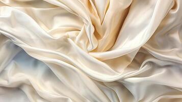 uma fechar-se Visão do uma branco têxtil tecido com intrincado tecer padronizar. generativo ai foto
