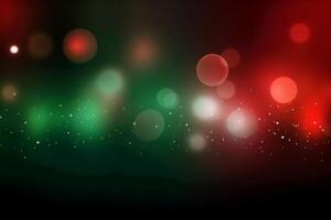 uma borrado verde luz, branco luz, vermelho luz abstrato fundo com bokeh brilho, ilustração. ai generativo foto